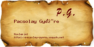 Pacsolay Györe névjegykártya